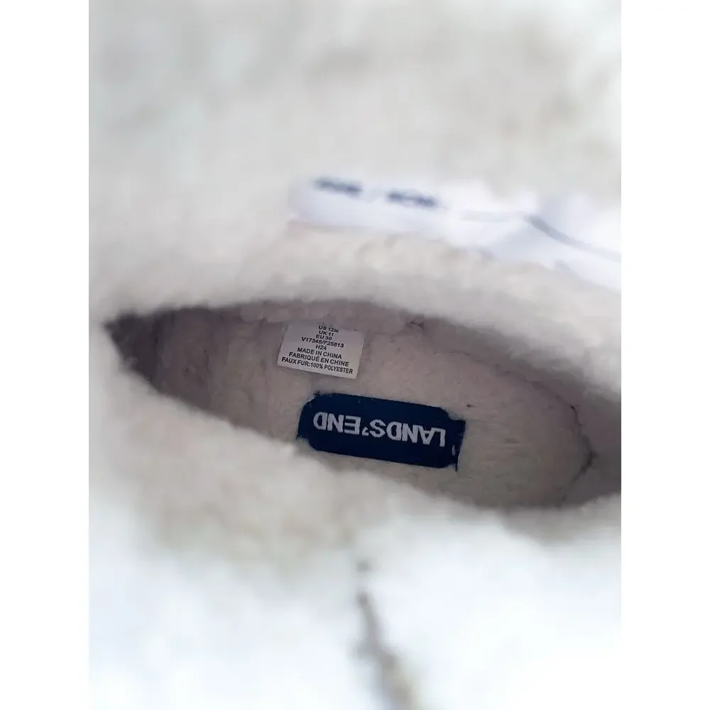 Lands' End Faux Fur Slip On Winter Boots Size Little Kid's 12